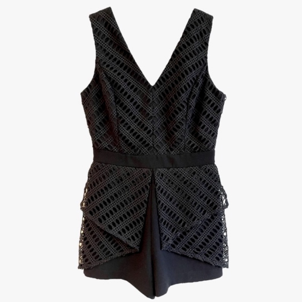 Adelyn Rae Black Lace Romper